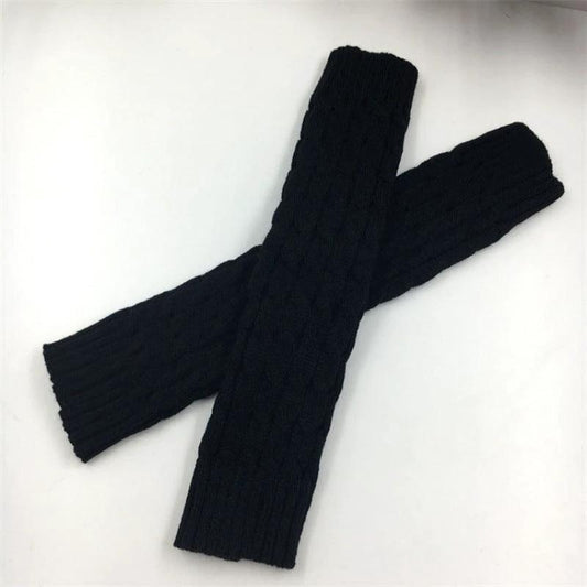 Mandotos knitted warm wool daytime leggings and knee-high socks, soft and cozy for cold weather wear.