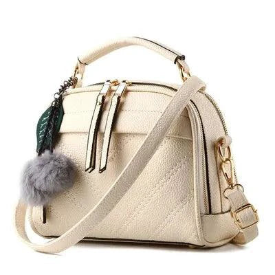 Elegant ladies' luxury leather handbag by MANDOTOS featuring a sleek design and high-quality craftsmanship.