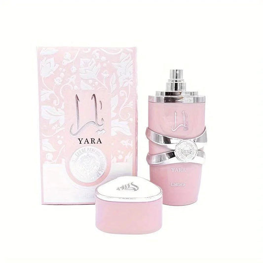 Mandotos LATTAFA Yara Eau de Toilette for women, 3.4 fl oz, long-lasting floral fragrance with elegant bottle.