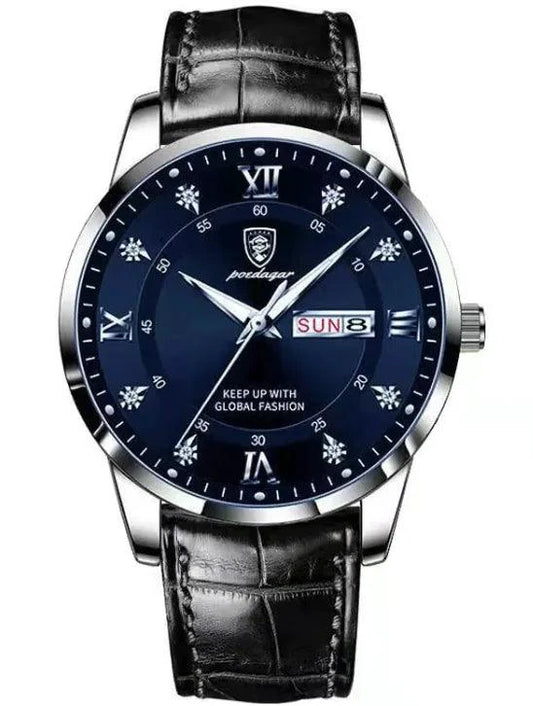 Mandotos luminous men's waterproof dual calendar watch with luminous hands and digital date display, suitable for everyday wear.