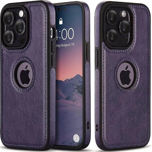 Luxurious black leather sleeve by MANDOTOS, showcasing smooth texture and sleek design for stylish protection.