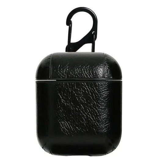 Luxury MANDOTOS AirPod leather protector case, soft brown leather with precise cutouts, designed to safeguard and style your AirPods.
