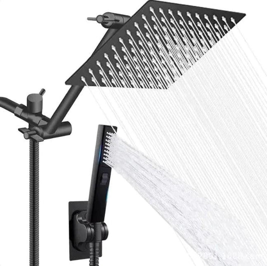 Luxury stainless steel multifunction shower set by MANDOTOS with adjustable showerhead and sleek modern design.