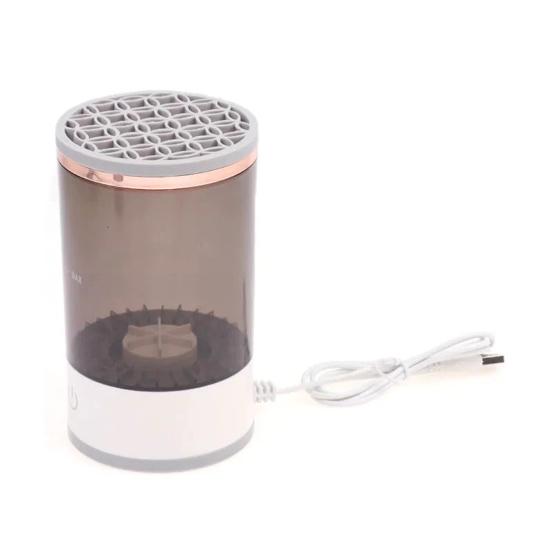 Mandotos makeup brush cleaner in a clear bottle, designed for cleaning and sanitizing cosmetic brushes efficiently.