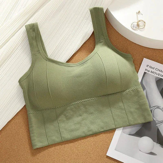 Mandotos breathable women's sports bra and seamless yoga top, shockproof, push-up crop for gym and workout activities