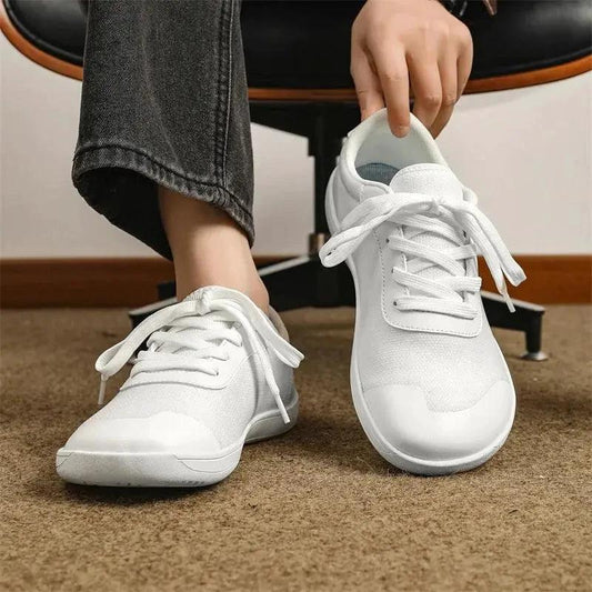 Mandotos men's breathable wide toe mesh running shoes with lightweight responsive sole, designed for comfort and performance.