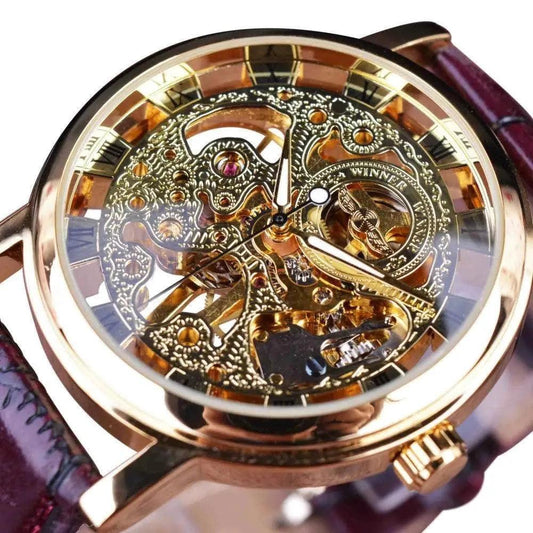 Mandotos men's mechanical watch with round dial, stainless steel strap, and classic design.