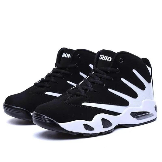 Mandotos men's air cushion basketball shoes with wear-resistant design, suitable for outdoor basketball and athletic activities.