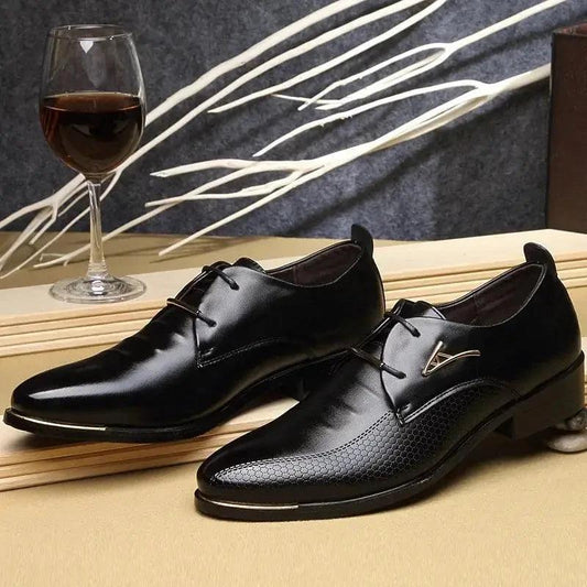 Men's casual leather shoes by MANDOTOS, featuring a sleek design with laces and a polished finish, ideal for everyday wear.