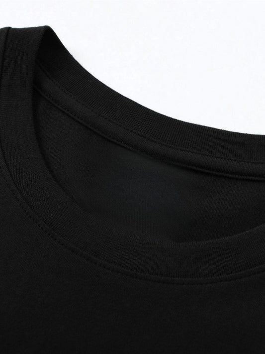 Men's casual printed T-shirt by MANDOTOS, lightweight and breathable sportswear, shown flat with colorful print design.