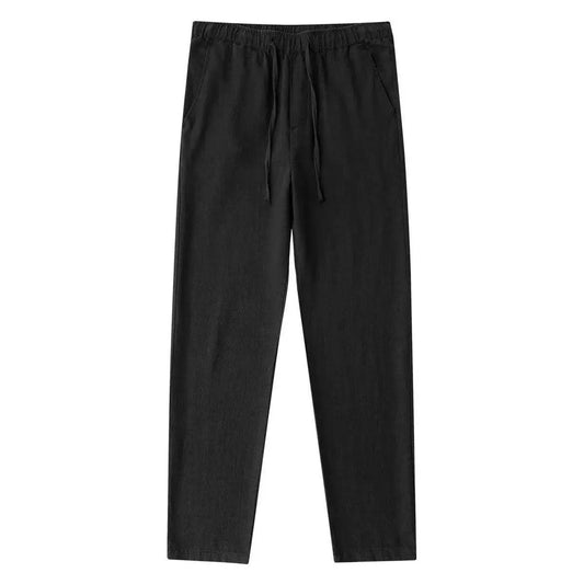 Men's cotton linen pants by MANDOTOS, lightweight and comfortable with a relaxed fit, shown in a neutral color.