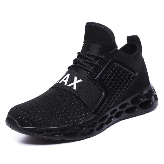 Men's cushioned running shoes by MANDOTOS featuring breathable mesh uppers and supportive soles for comfort and performance.