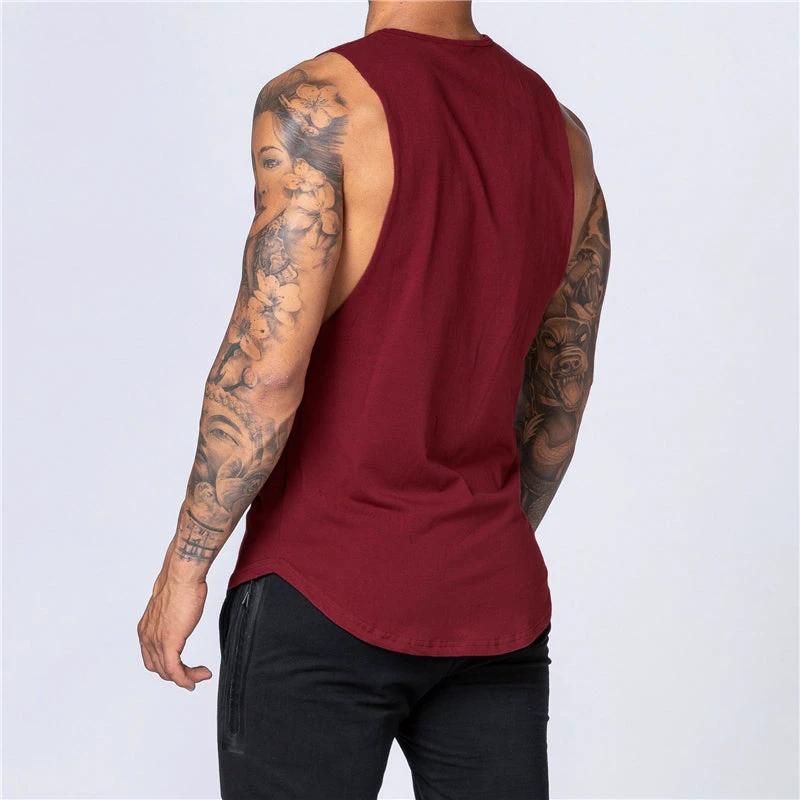 Mandotos men's sleeveless gym tank top, breathable cotton fitness shirt for jogging, bodybuilding, and casual summer workouts.