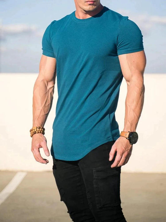 Men's summer muscle T-shirt by MANDOTOS, designed for gym workouts, featuring a sleeveless athletic fit and breathable fabric.