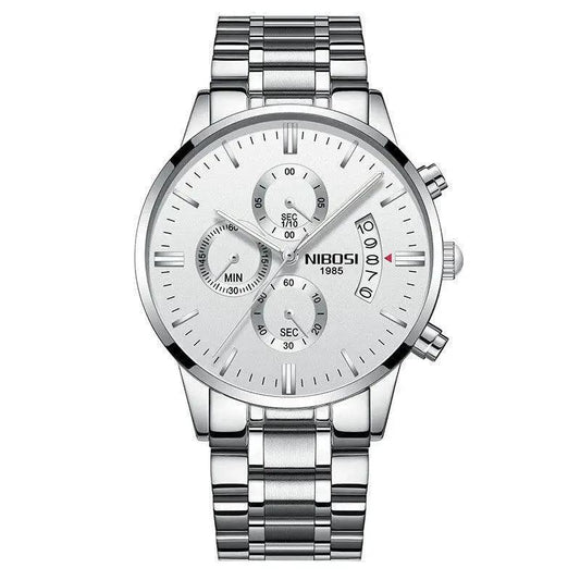 Mandotos men's stylish watch with a sleek metal band and round dial, showcasing modern design and craftsmanship.