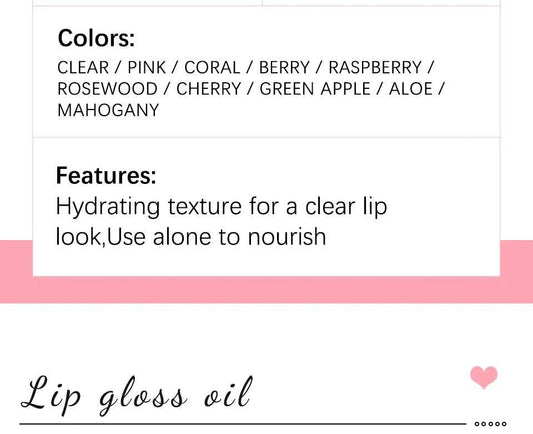 Mandotos moisturizing lip balm oil with plumping and exfoliating lip gloss in a clear container, showcasing glossy finish and smooth texture.