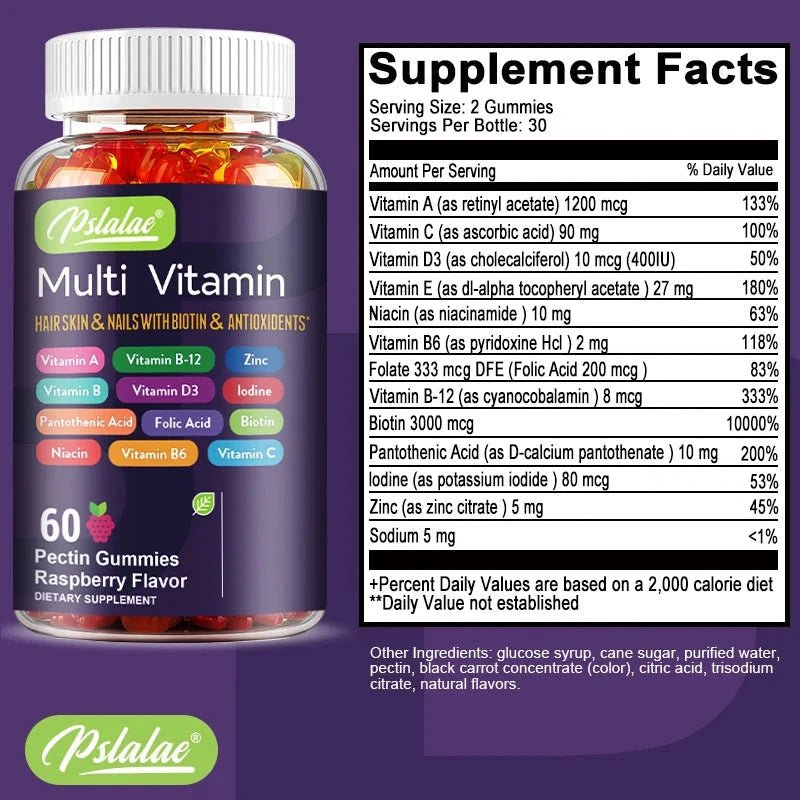 Mandotos multivitamin gummies with vitamins and minerals, boosting energy, immune support, and antioxidants in a 60-gummy bottle.