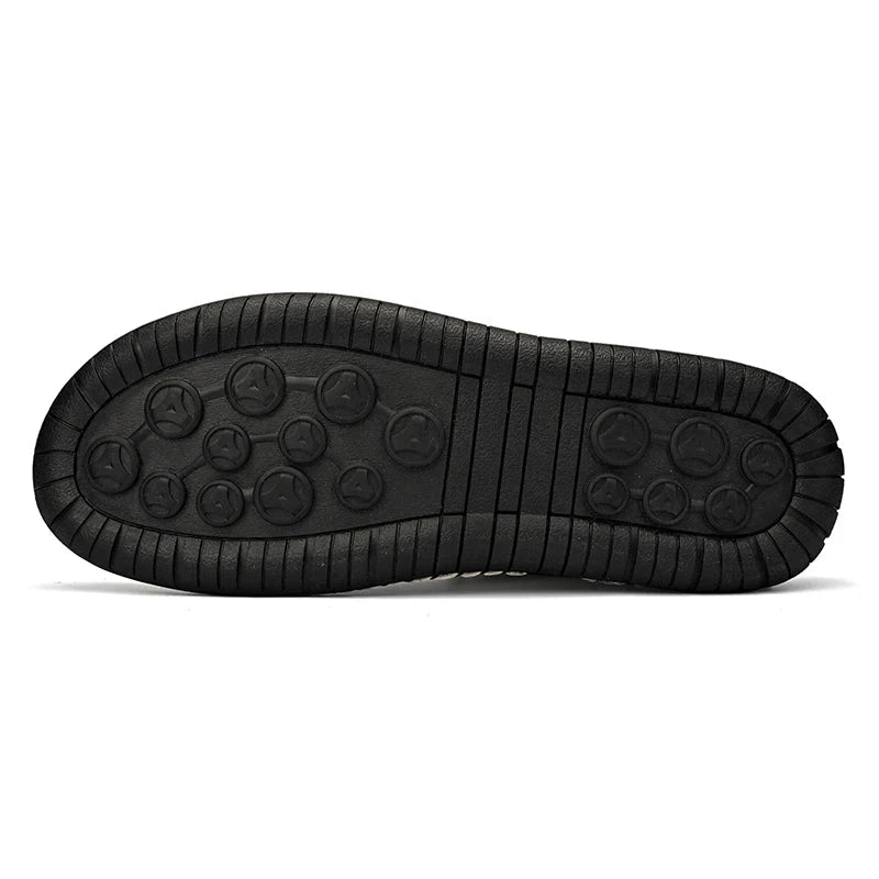 Mandotos handmade leather casual men's sneakers and ankle boots, breathable outdoor shoes with stylish design and comfortable fit.