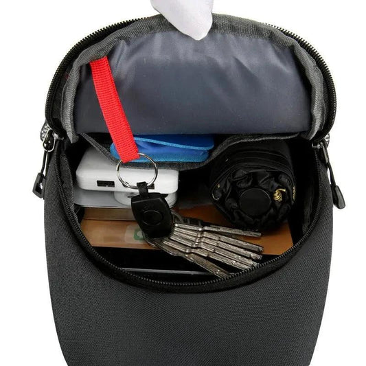 Mandotos men's multifunctional shoulder crossbody bag made of durable canvas with multiple compartments and adjustable strap.