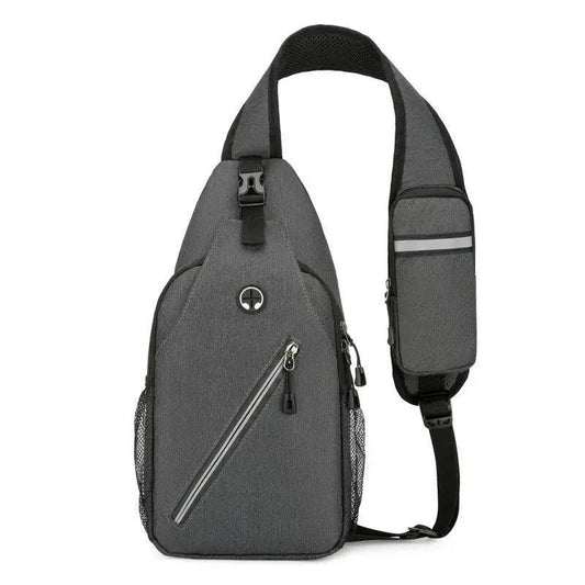 Mandotos men's multifunctional shoulder crossbody bag made of durable canvas with multiple compartments and adjustable strap.