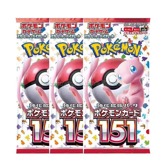 Japanese edition Pokémon TCG cards from Mandotos, including SV1V, SV1A, SV2D, SV2P, 151, SV3, and SV3A single-pack trading cards.