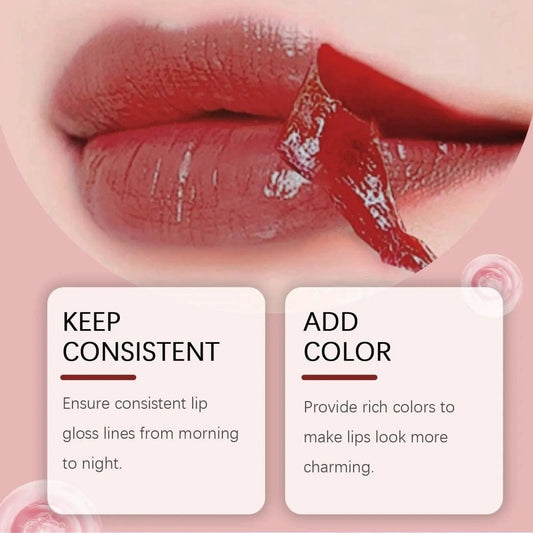 Mandotos waterproof peel-off lip gloss with long-lasting lip liner and matte finish, hydrating and tattoo-style for bold lips.