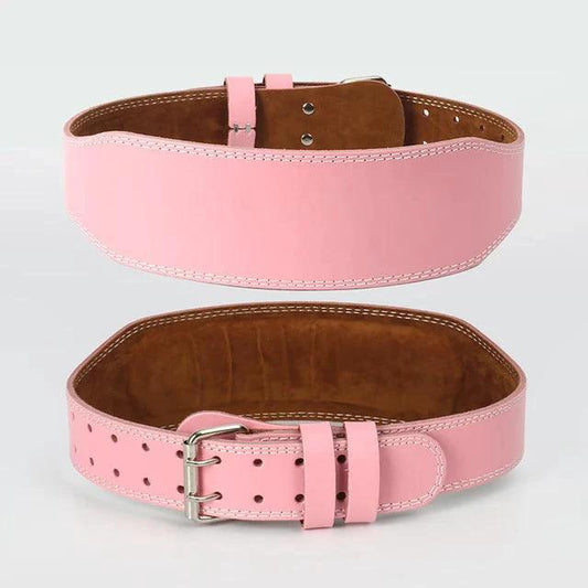 Pink Power women's weightlifting belt by MANDOTOS for strength support and safety during weight training.