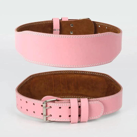 Pink Power Women's Weightlifting Belt by MANDOTOS for strength support and safety during weightlifting workouts.