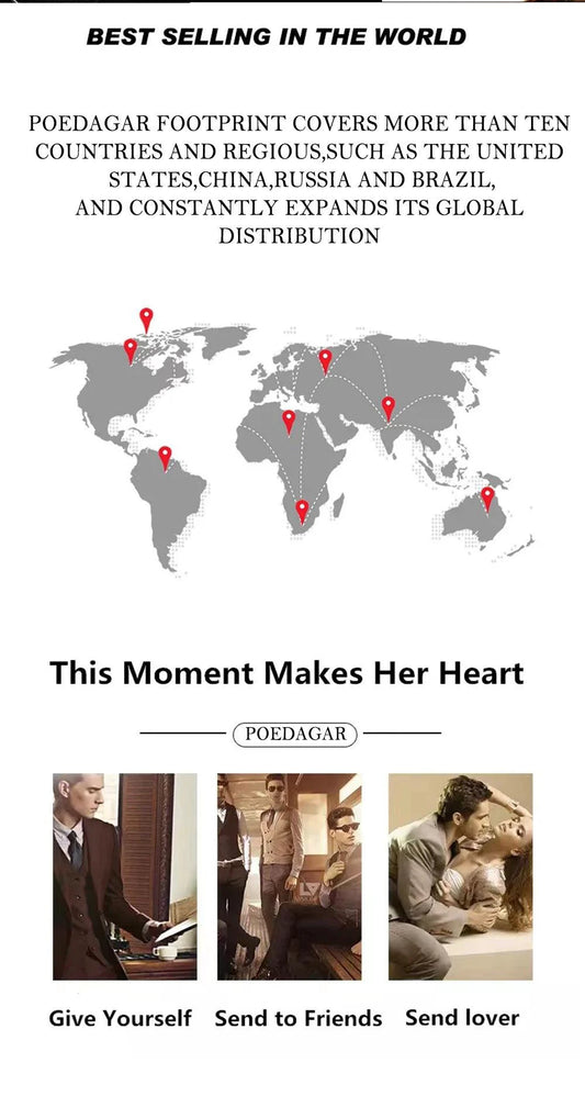 Mandotos POEDAGAR luxury men's chronograph watch with waterproof design, luminous dial, and leather strap.