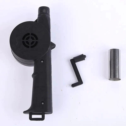 Mandotos portable BBQ blower with adjustable airflow for easy grilling and charcoal ignition.