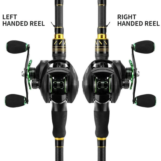 Mandotos Precision Bait Caster fishing reel with ergonomic handle and metal construction for smooth casting and durability.