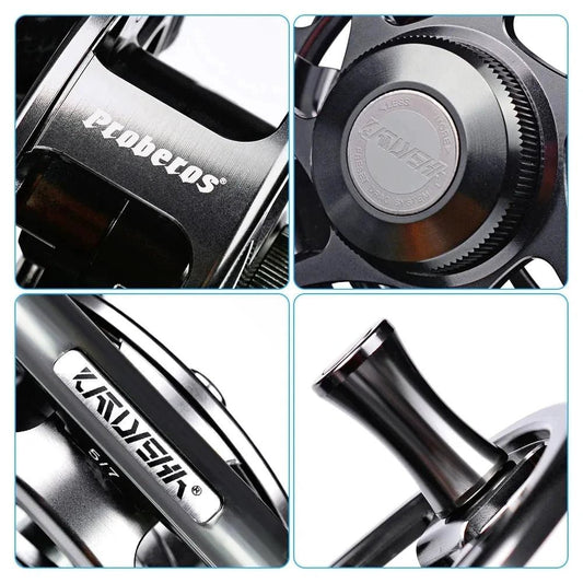 Mandotos Precision Fly Caster Reel with metal handle and spool for smooth casting and durability in fly fishing.