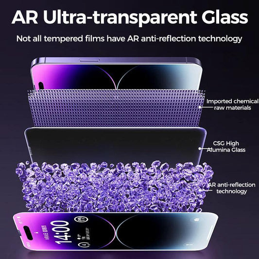 Mandotos privacy tempered glass screen protector for iPhone with anti-peep technology, showing sleek, clear protection on device screen.
