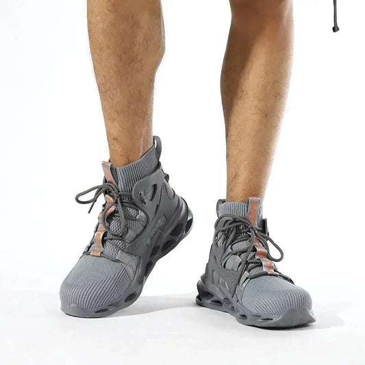 Mandotos puncture-proof work shoes with reinforced steel toes and slip-resistant soles for safety and durability in industrial settings.
