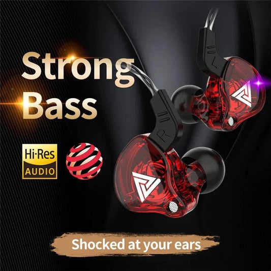 Mandotos QKZ AK6 HiFi wired earphones with copper driver and built-in microphone for clear audio and hands-free calls.