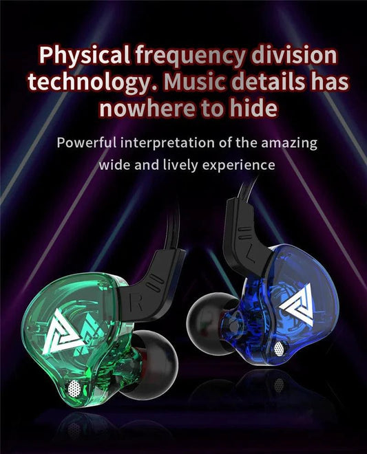 Mandotos QKZ AK6 HiFi wired earphones with copper driver and built-in microphone for clear audio and calls