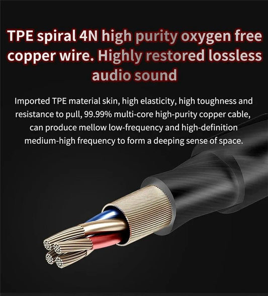 Mandotos QKZ AK6 HiFi wired earphones with copper driver and built-in microphone for clear audio and hands-free calls.