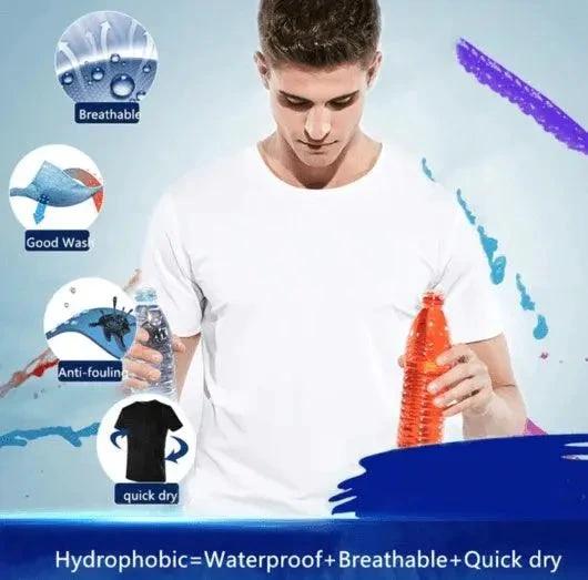 Mandotos quick-drying waterproof anti-fouling couple half-sleeve T-shirt, lightweight and breathable for outdoor activities.