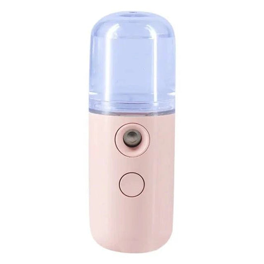 Mandotos RadiantGlow Nano Mist facial sprayer showing a sleek handheld ultrasonic beauty device for skin hydration and glow.