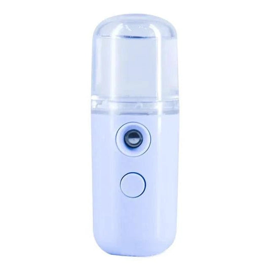 Mandotos RadiantGlow Nano Mist facial sprayer showing a sleek handheld ultrasonic beauty device for skin hydration.