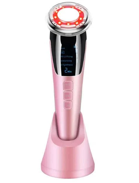 Mandotos RadiantSkin Ion Therapy Facial Massager for at-home spa, with sleek design and ergonomic handle for facial massage.