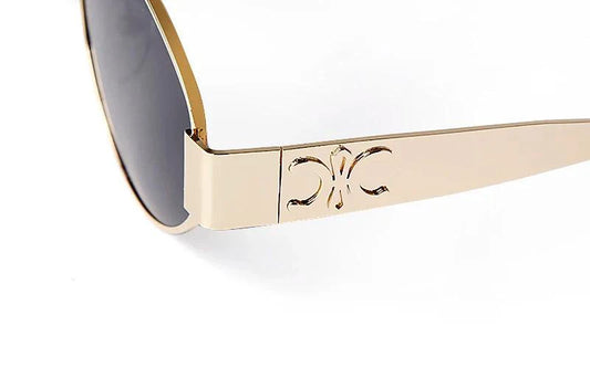 Mandotos retro metal frame pilot oval sunglasses with green lenses for women and men, vintage 90s style, UV protection
