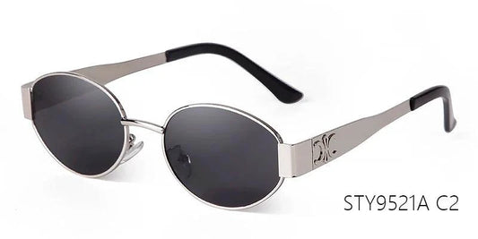 Mandotos retro metal frame pilot oval sunglasses with green lenses for men and women, vintage 90s designer style UV protection
