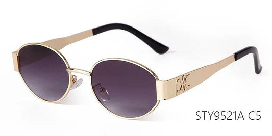 Mandotos retro metal frame oval sunglasses with green lenses, vintage 90s style for men and women, UV protection, designer luxury shades