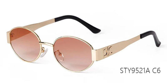 Mandotos retro metal frame oval sunglasses with green lenses, vintage 90s style, unisex design, UV protection, luxury designer shades