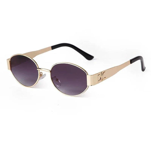 Mandotos retro metal frame pilot oval sunglasses with green lenses, vintage design for men and women, UV protection, 90s style.
