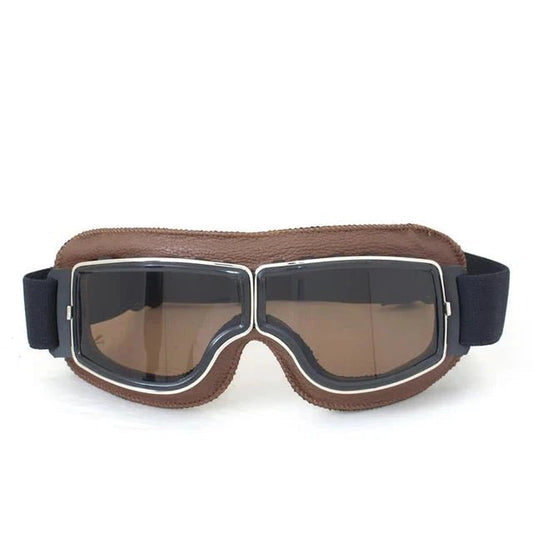 Mandotos retro windproof motorcycle glasses with clear lenses, stylish design, and durable frame for open-road riding protection.
