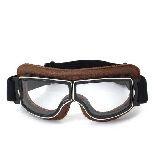 Mandotos retro windproof motorcycle glasses with tinted lenses, designed for open-road riding and stylish protection.