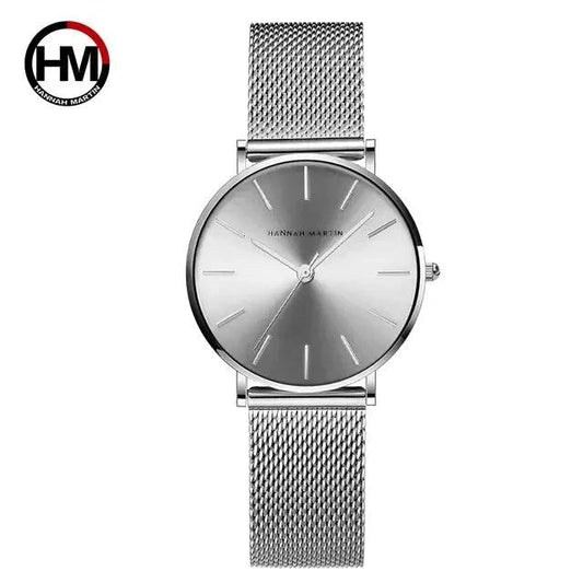 Rose gold stainless steel ladies' watch by MANDOTOS with a sleek round dial and elegant bracelet design.