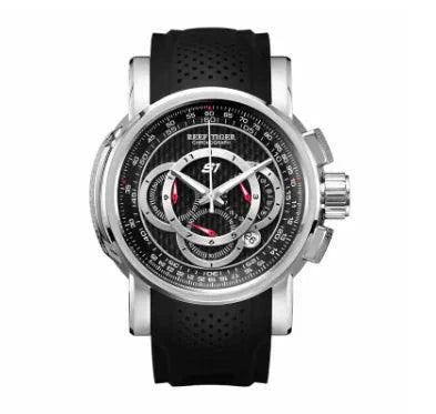 Rose gold luxury sport watch for men by MANDOTOS, featuring a sleek design and detailed watch face in a close-up image.